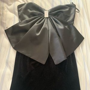 Big Jumbo Satin Bow Strapless Dress